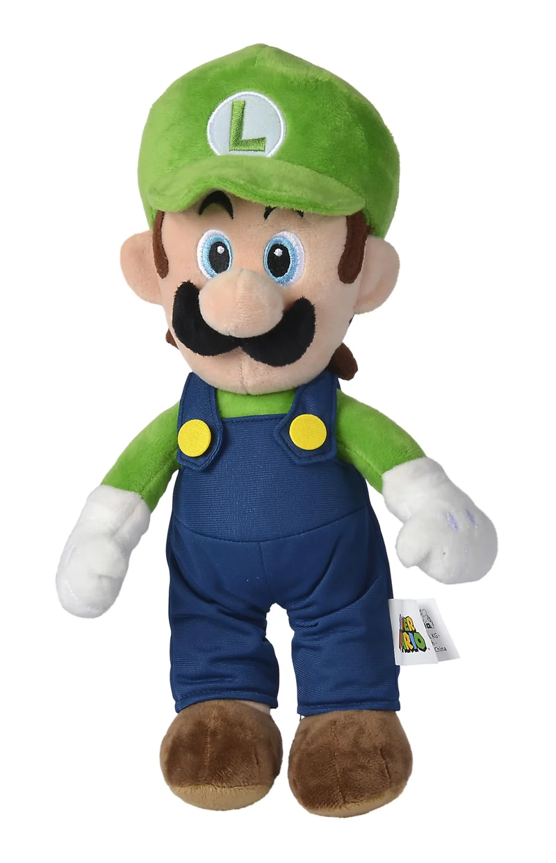 Simba- Mario peluche Luigi, 109231011, +0 mesi, morbido personaggio del famoso gioco, adatto dai primi mesi di vita
