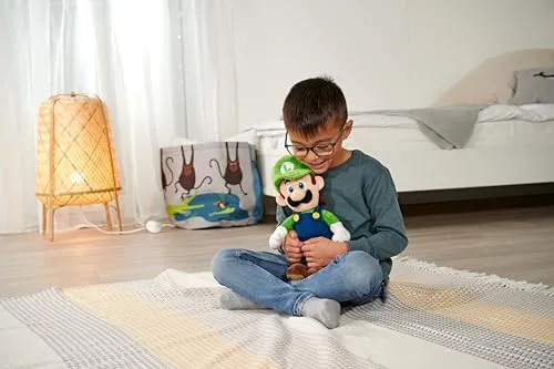 Simba- Mario peluche Luigi, 109231011, +0 mesi, morbido personaggio del famoso gioco, adatto dai primi mesi di vita
