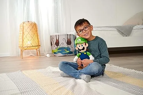 Simba- Mario peluche Luigi, 109231011, +0 mesi, morbido personaggio del famoso gioco, adatto dai primi mesi di vita
