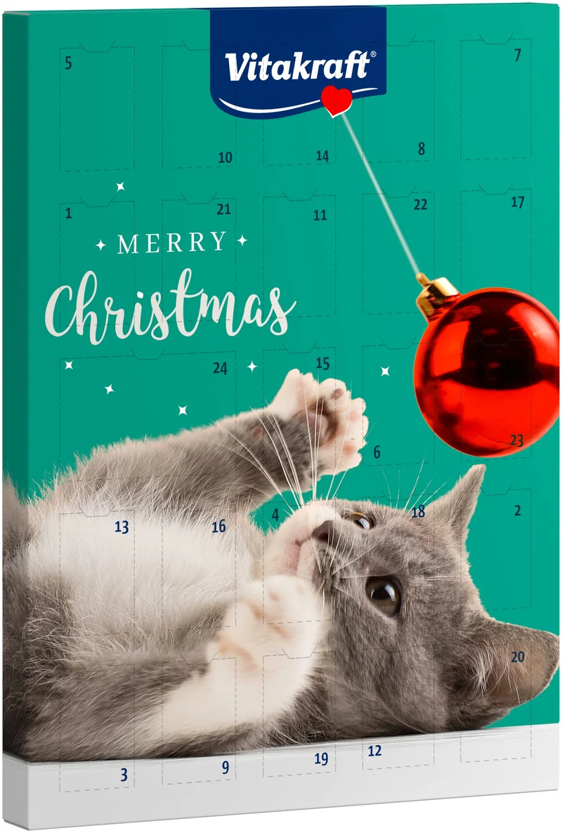 Calendario dell'avvento Gatto 2024, deliziosi snack accuratamente selezionati,golosità per il periodo delle feste natalizie per gatti di tutte le età (1x363 g)