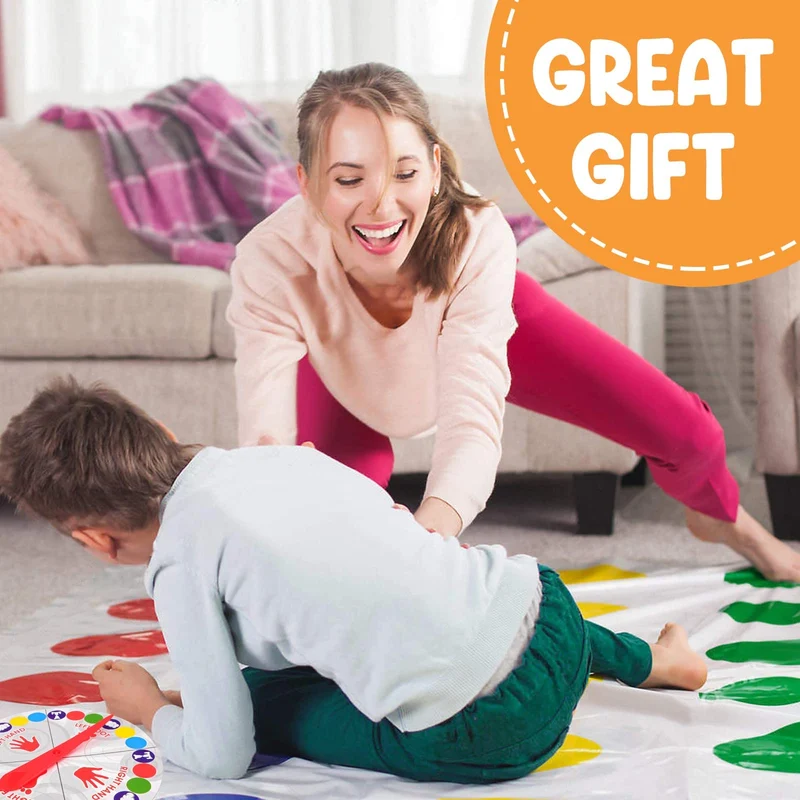WUGU Twisting Gioco, Gioco di Gruppo con Pad, Family Floor Gioco di società, Giochi di abilità di Squadra, Adatto per Feste di Compleanno e Riunioni (Punto Rotondo)