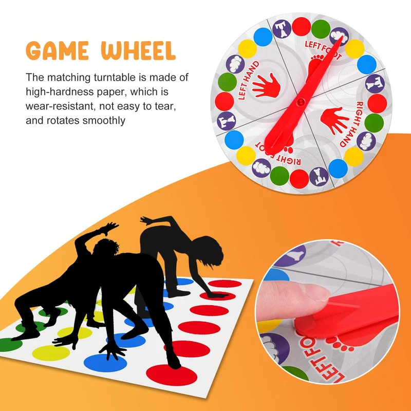 WUGU Twisting Gioco, Gioco di Gruppo con Pad, Family Floor Gioco di società, Giochi di abilità di Squadra, Adatto per Feste di Compleanno e Riunioni (Punto Rotondo)