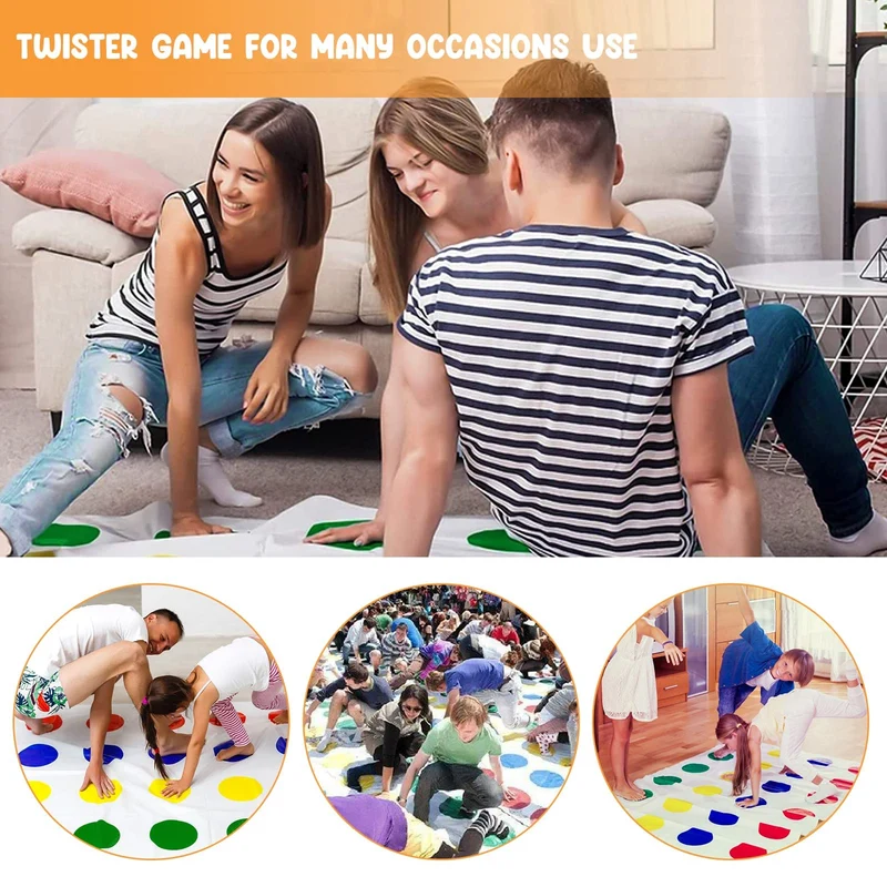 WUGU Twisting Gioco, Gioco di Gruppo con Pad, Family Floor Gioco di società, Giochi di abilità di Squadra, Adatto per Feste di Compleanno e Riunioni (Punto Rotondo)