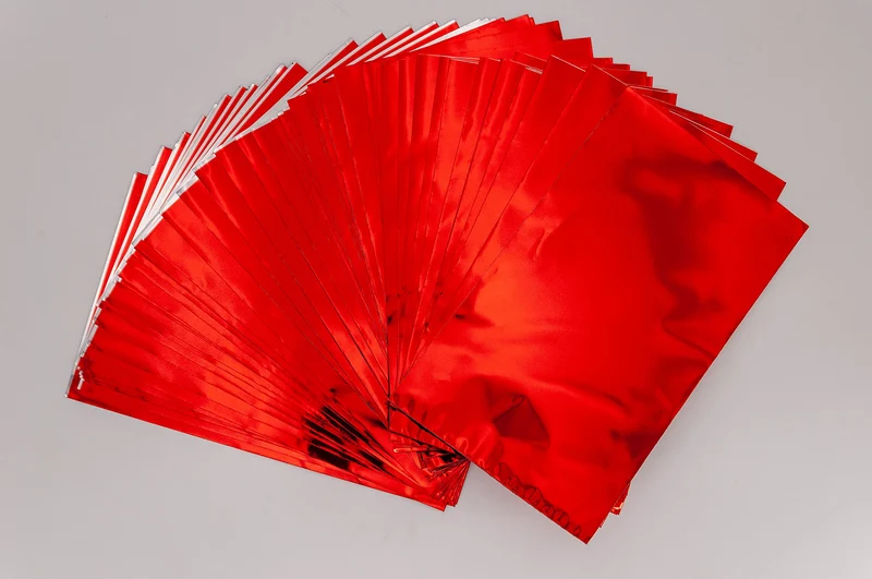 Italpak Buste Metallizzate Tinta Unita Lucide, Rosso, 50 pz, 20x35cm, Colore, X007002203500
