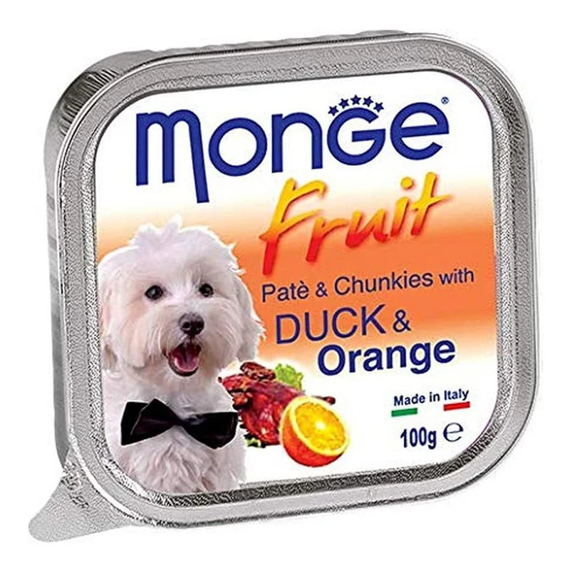 Monge Fruit Paté con Bocconcini con Anatra e Arancia 100g - Cibo Umido per Cani