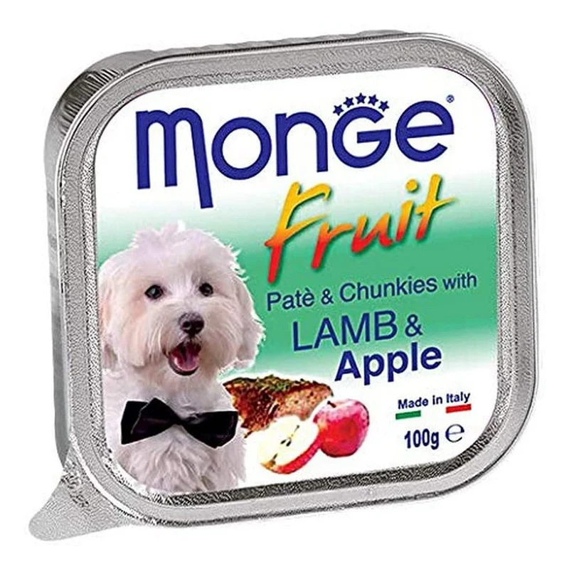 Monge Fruit Paté con Bocconcini con Agnello e Mela 100g - Cibo Umido per Cani