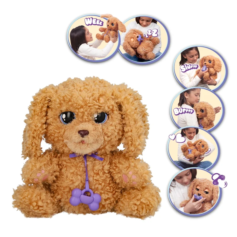 BABY PAWS Labradoodle, Cucciolo Interattivo di Peluche che Reagisce ai Vostri Input, Portatelo con voi, Giocattolo Regalo per Bambini dai 4 Anni in su