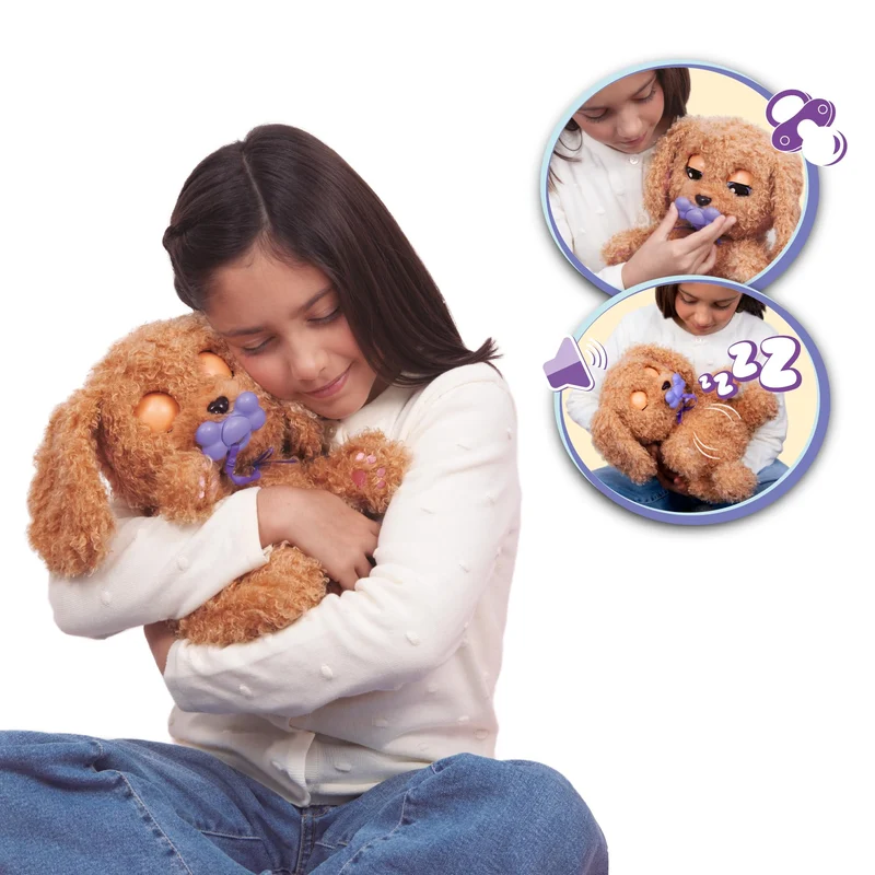 BABY PAWS Labradoodle, Cucciolo Interattivo di Peluche che Reagisce ai Vostri Input, Portatelo con voi, Giocattolo Regalo per Bambini dai 4 Anni in su