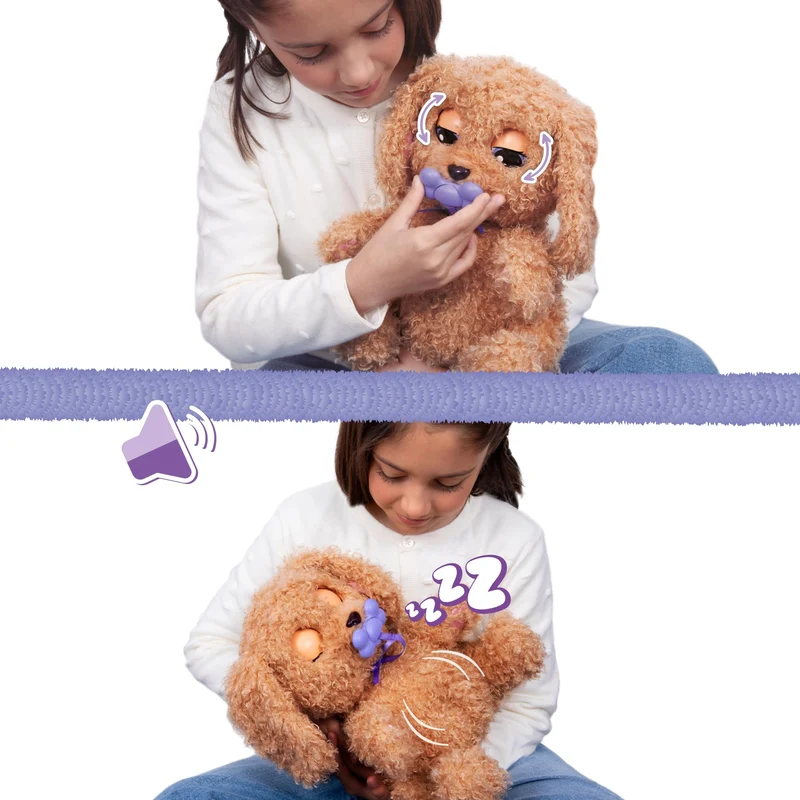 BABY PAWS Labradoodle, Cucciolo Interattivo di Peluche che Reagisce ai Vostri Input, Portatelo con voi, Giocattolo Regalo per Bambini dai 4 Anni in su