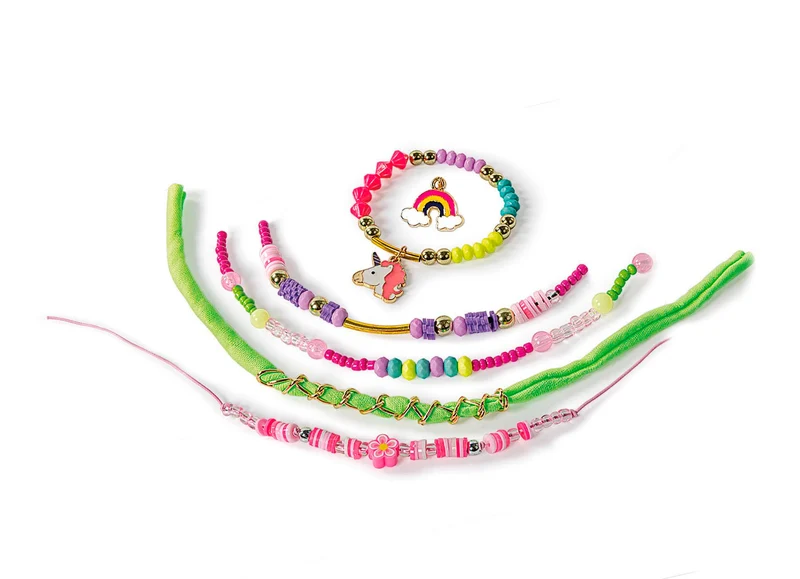 Clementoni - 18792 - Crazy Chic - My Unicorn Bracelets - Kit Braccialetti Fai da Te Bambina, Set per Realizzare Braccialetti, Gioco Creativo 7 Anni, Braccialetti Amicizia Bambina, Lavoretti Creativi