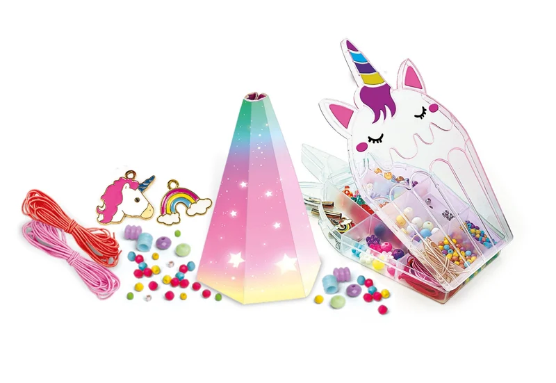 Clementoni - 18792 - Crazy Chic - My Unicorn Bracelets - Kit Braccialetti Fai da Te Bambina, Set per Realizzare Braccialetti, Gioco Creativo 7 Anni, Braccialetti Amicizia Bambina, Lavoretti Creativi