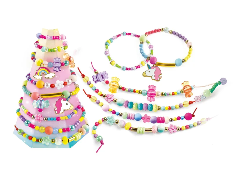 Clementoni - 18792 - Crazy Chic - My Unicorn Bracelets - Kit Braccialetti Fai da Te Bambina, Set per Realizzare Braccialetti, Gioco Creativo 7 Anni, Braccialetti Amicizia Bambina, Lavoretti Creativi