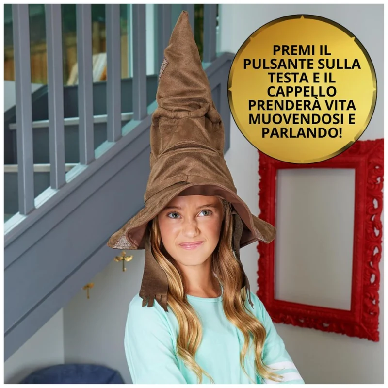 Wizarding World | Cappello Parlante Interattivo di Harry Potter | Voce originale dei film di Harry Potter | 15 frasi in italiano/tedesco | Accessori Harry Potter dai 5 anni in su