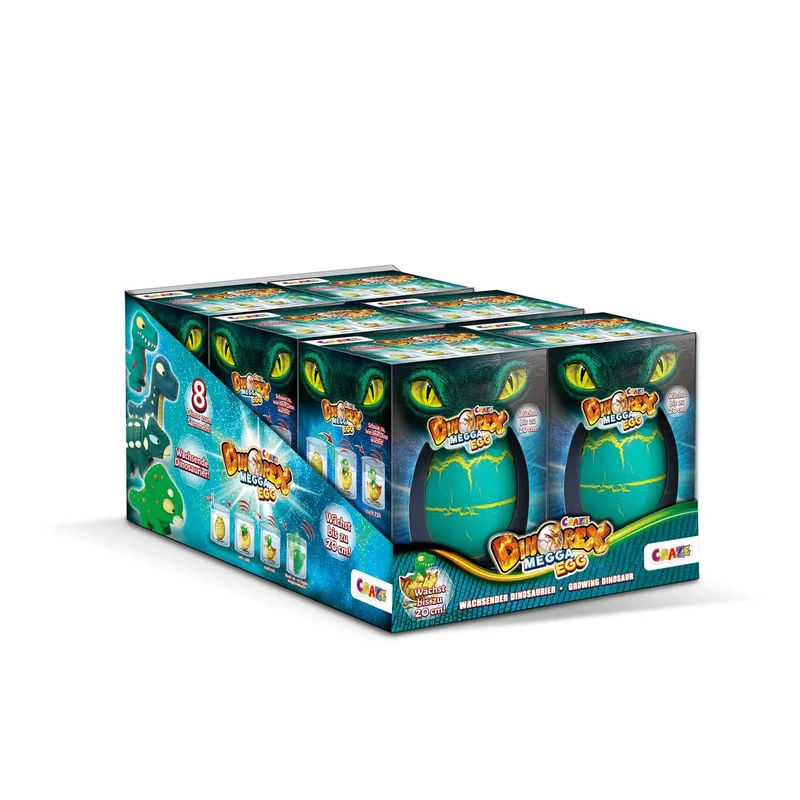 CRAZE MEGA EGG DINOREX, Dinosauro che si schiudono in acqua, uova dinosauro che cresce nell acqua diversi modelli, giochi bambini uovo da cova, uovo sorpresa.