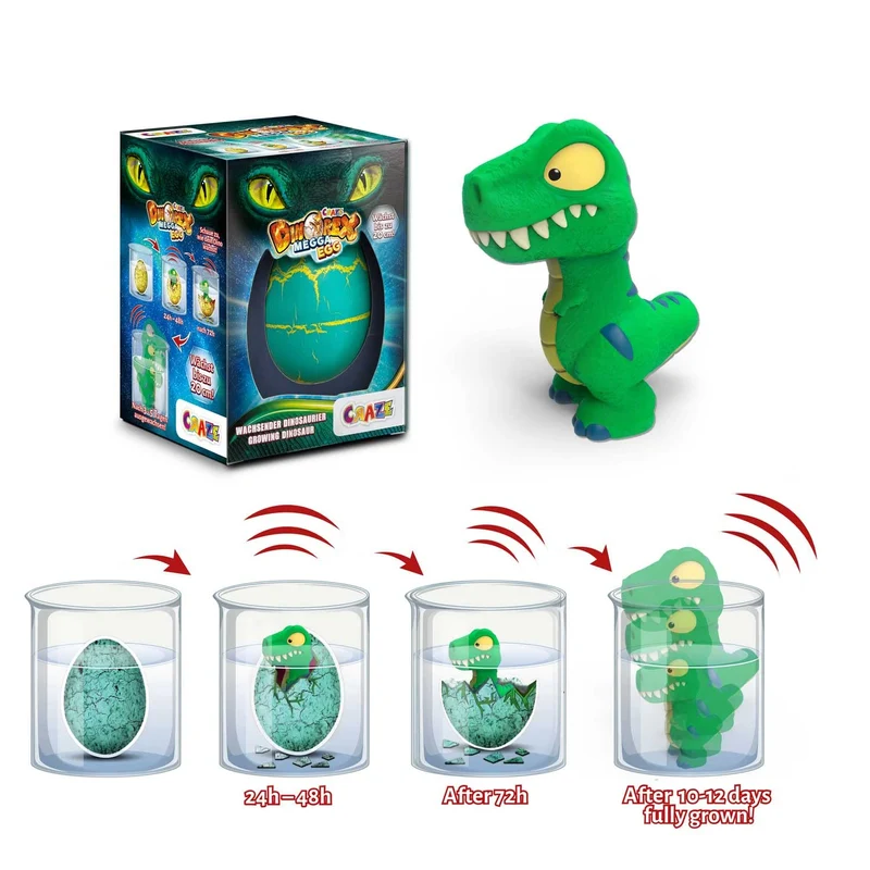 CRAZE MEGA EGG DINOREX, Dinosauro che si schiudono in acqua, uova dinosauro che cresce nell acqua diversi modelli, giochi bambini uovo da cova, uovo sorpresa.