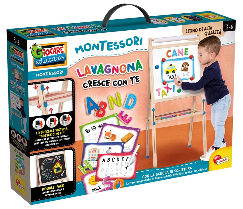 Lisciani Giochi - Montessori Lavagnona legno cresce con te