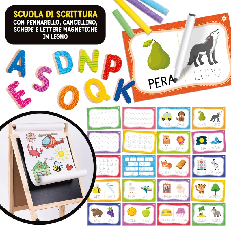 Lisciani Giochi - Montessori Lavagnona legno cresce con te