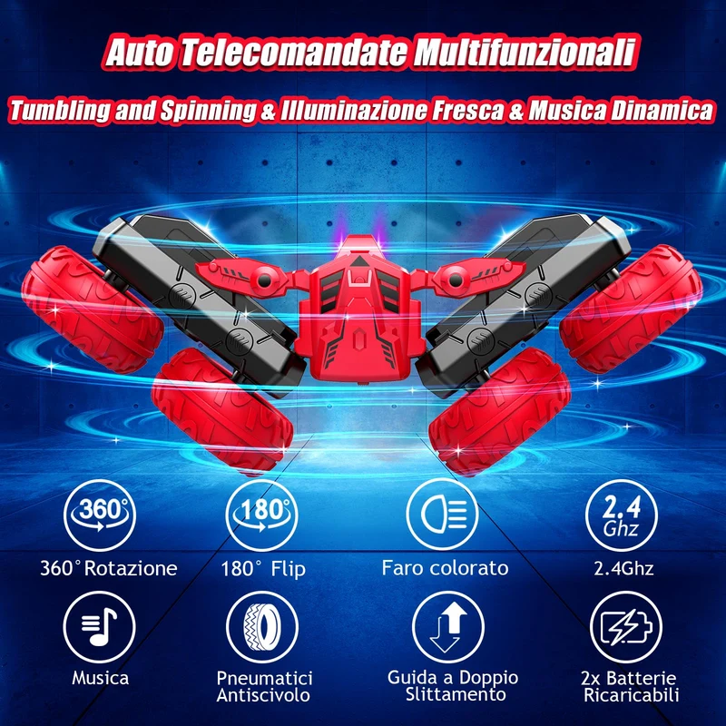 NorthBeland Macchina Telecomandata, 4x4 Macchine Telecomandate per Bambini, 360 Macchinina Telecomandata Bambino con Luci e Musica, Giochi Regalo Macchina Radiocomandata per bambina 3 4 5 6 7 8 anni