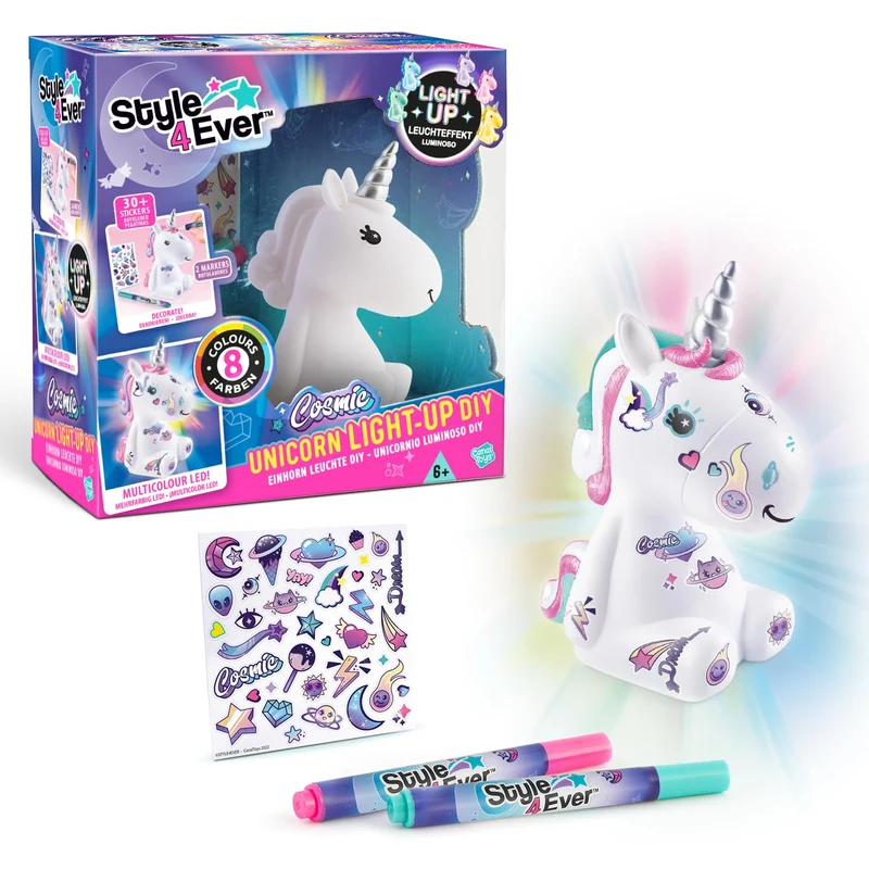 CANAL TOYS - Unicorno luminoso da decorare - Regalo Bambina Decorazione Cameretta - Dai 6 anni - OFG 268