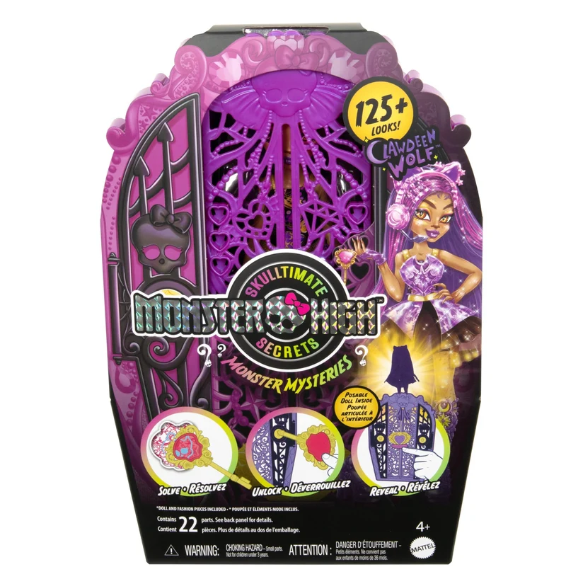 Monster High - Segreti da Brivido Clawdeen Wolf Misteri Mostruosi, set con bambola e guardaroba, 19 soprese e capi d'abbigliamento inclusi, giocattolo per bambini, 4+ anni, HXH85