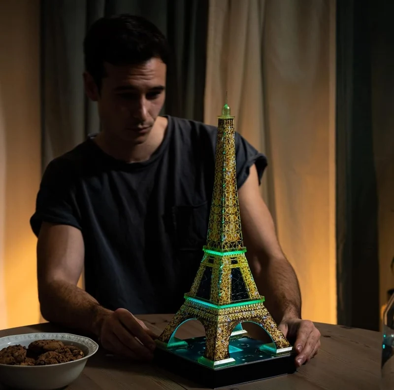 Ravensburger - Puzzle 3D, Tour Eiffel Night Edition con Luce, Parigi, per Adulti e Bambini 10+ Anni, Idea Regalo, 226 Pezzi