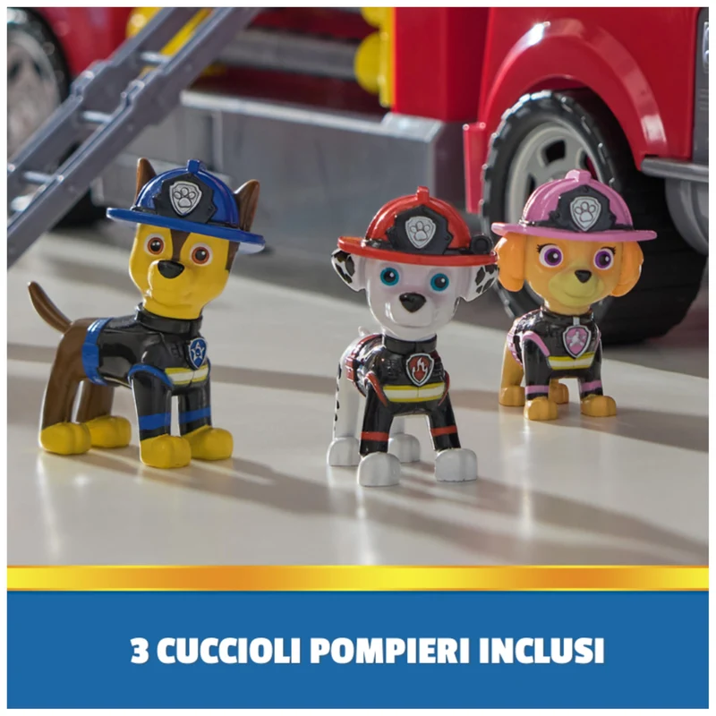 Paw Patrol, Camion dei Pompieri di Marshall, con Scala di 61 cm Allungabile, Luci e Suoni, Mini Veicolo, Personaggi Chase, Marshall e Skye Inclusi, Giocattoli per Bambini e Bambine, 3+ Anni