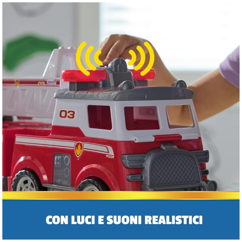 Paw Patrol, Camion dei Pompieri di Marshall, con Scala di 61 cm Allungabile, Luci e Suoni, Mini Veicolo, Personaggi Chase, Marshall e Skye Inclusi, Giocattoli per Bambini e Bambine, 3+ Anni