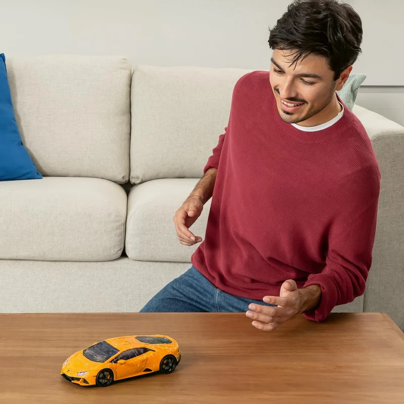Ravensburger - Puzzle 3D, Lamborghini Huracán Evo Arancione, per Adulti e Bambini 8+ Anni, Idea Regalo, Modellismo Auto, 156 Pezzi, 32 accessori