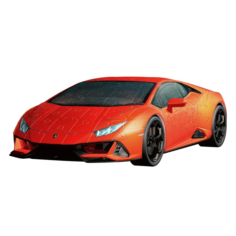 Ravensburger - Puzzle 3D, Lamborghini Huracán Evo Arancione, per Adulti e Bambini 8+ Anni, Idea Regalo, Modellismo Auto, 156 Pezzi, 32 accessori
