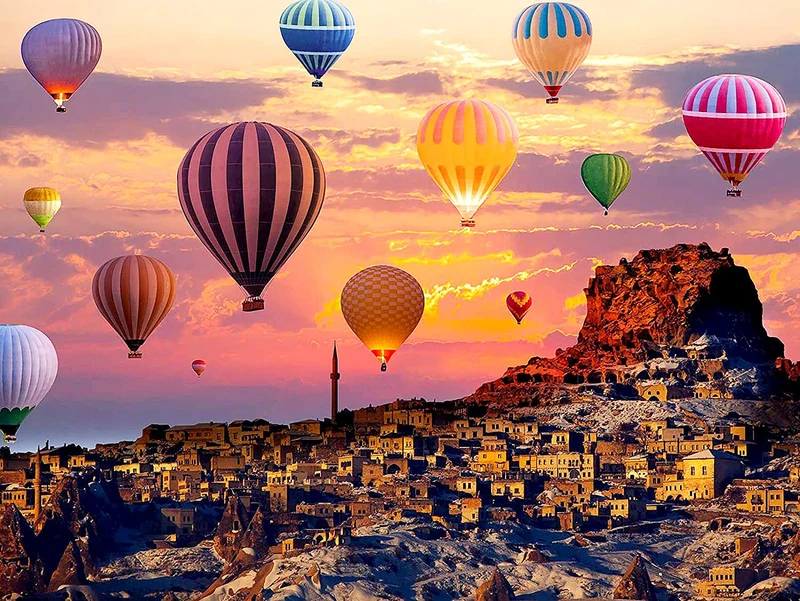 Vicloon Jigsaw Puzzle, 1000Pcs Puzzle Classici, Paesaggi Puzzle Giochi Rilassamento e Intelligence, Puzzle per Gioco Familiare, Festa Aziendale, Regalo per Amore e Amico (il Pallone d’aria Calda)