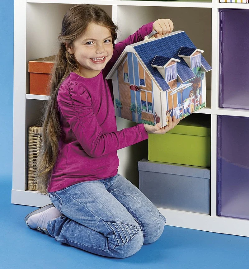 PLAYMOBIL Casa delle Bambole Portatile 70985 con Maniglia per Il Trasporto, Pieghevole, Giocattoli per Bambini dai 4 Anni