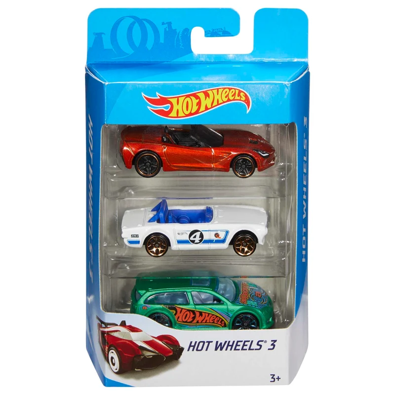 Hot Wheels - Confezione da tre macchinine, veicoli classici ed esclusivi in scala 1:64 da collezionare, linee autentiche e decorazioni mozzafiato, giocattolo per bambini, 3+ anni, K5904