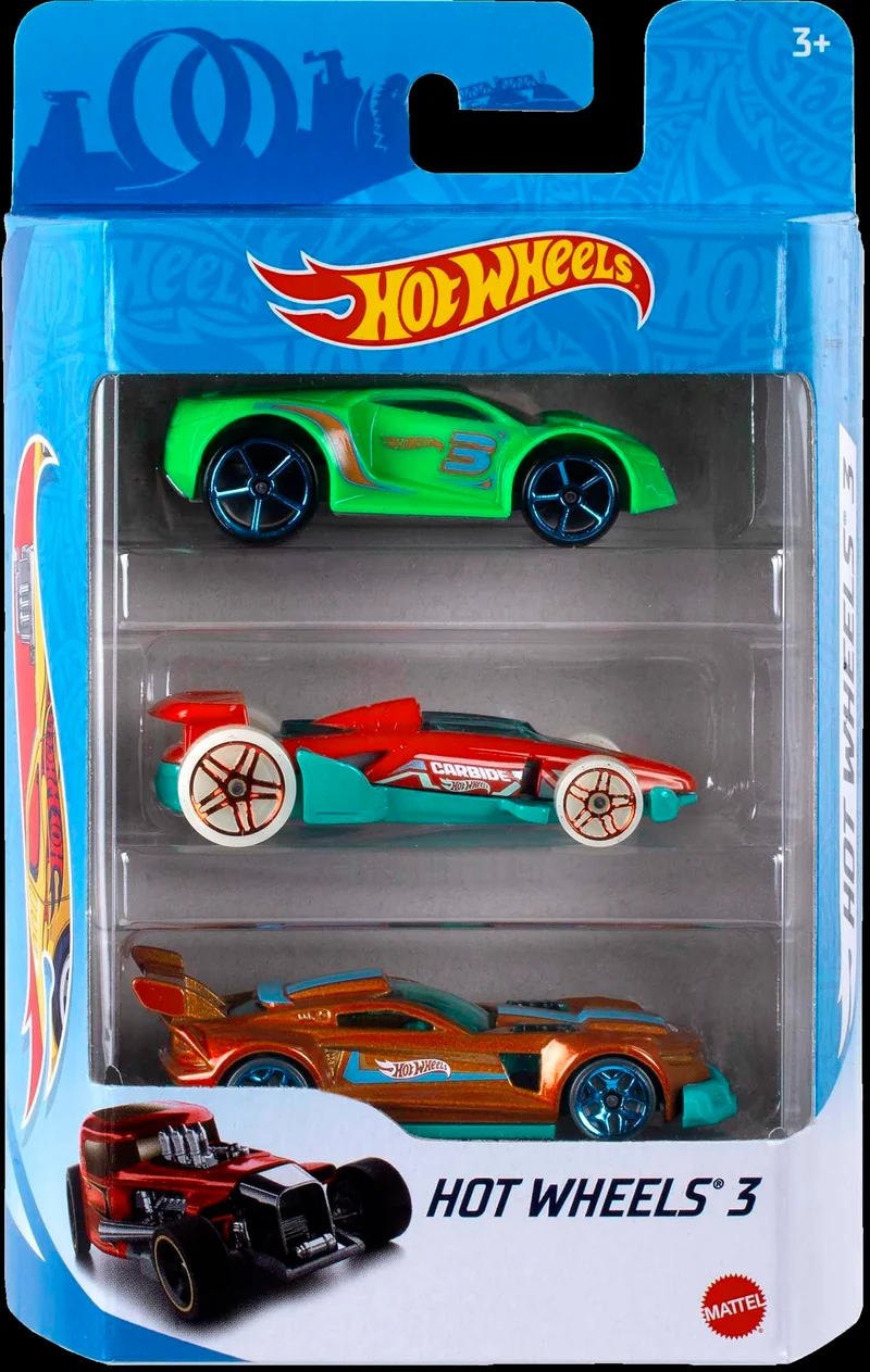 Hot Wheels - Confezione da tre macchinine, veicoli classici ed esclusivi in scala 1:64 da collezionare, linee autentiche e decorazioni mozzafiato, giocattolo per bambini, 3+ anni, K5904