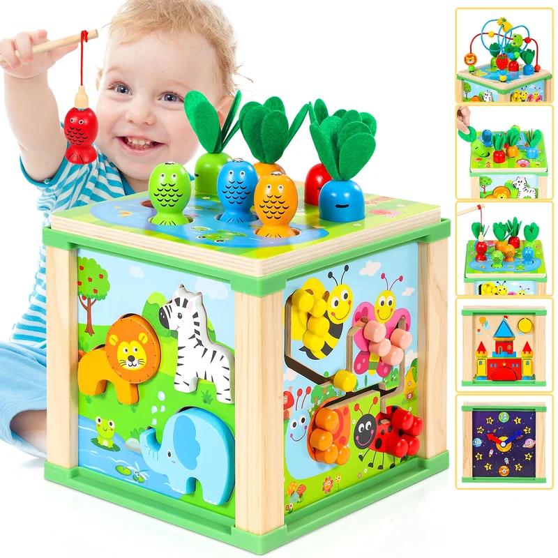 Jojoin Cubo Montessori Multiattivita - Giochi Bambini in Legno Educativi, Gioco Regalo Bimba 1 2 Anno