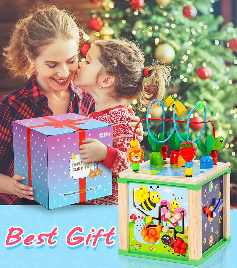 Jojoin Cubo Montessori Multiattivita - Giochi Bambini in Legno Educativi, Gioco Regalo Bimba 1 2 Anno