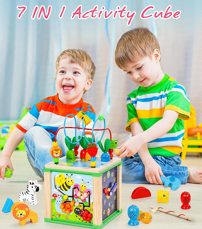 Jojoin Cubo Montessori Multiattivita - Giochi Bambini in Legno Educativi, Gioco Regalo Bimba 1 2 Anno