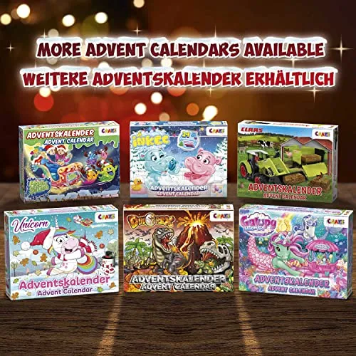 CRAZE Calendario Avvento 2022 bambini, Sorpresa UNICORN, calendario di unicorno di Natale per i bambini, sorprese per bambini, diversi accessori per bambina, 33388
