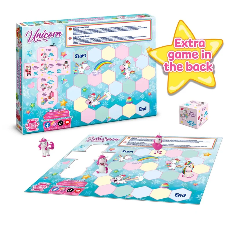 CRAZE Calendario Avvento 2022 bambini, Sorpresa UNICORN, calendario di unicorno di Natale per i bambini, sorprese per bambini, diversi accessori per bambina, 33388