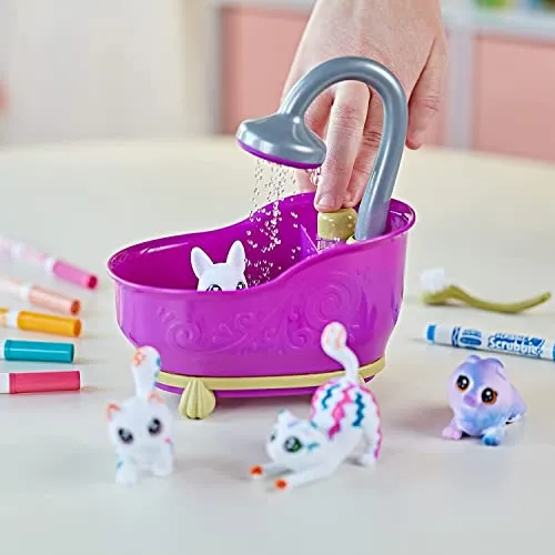 CRAYOLA Washimals Pets - Set Attività Colora Lava Ricolora con Cuccioli con Vasca da Bagno Funzionante, Cagnolini e Gattini, Ideale da Regalare, Età Consigliata: da 3 Anni