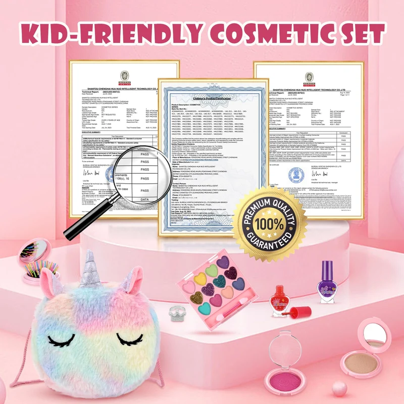 Anpro Trucchi Bambina Set, 41 Pezzi Set di Trucchi per Bambini e Bambine, per ragazze, Giocattoli, Halloween, Natale, Regalo di Compleanno per Ragazze 4, 5, 6, 7, 8, 9, 10 anni