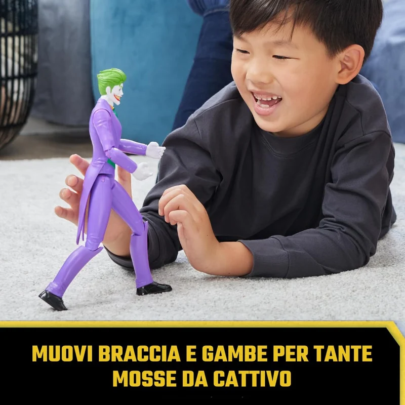 dc comics | Batman | Personaggio Joker in Scala 30 cm con Decorazioni Originali e 11 Punti di articolazione - Giocattoli per Bambini e Bambine dai 3 Anni