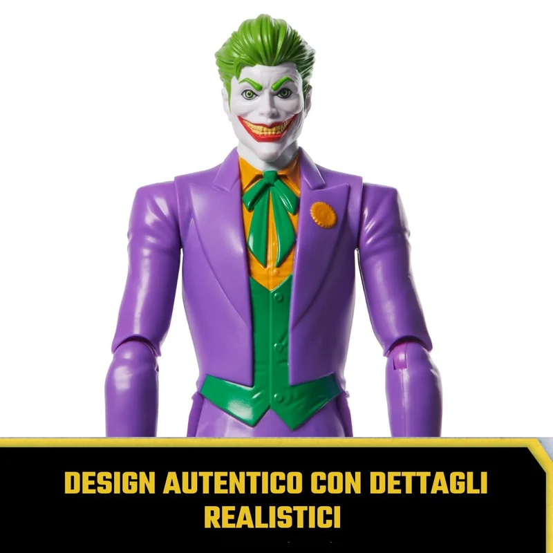 dc comics | Batman | Personaggio Joker in Scala 30 cm con Decorazioni Originali e 11 Punti di articolazione - Giocattoli per Bambini e Bambine dai 3 Anni