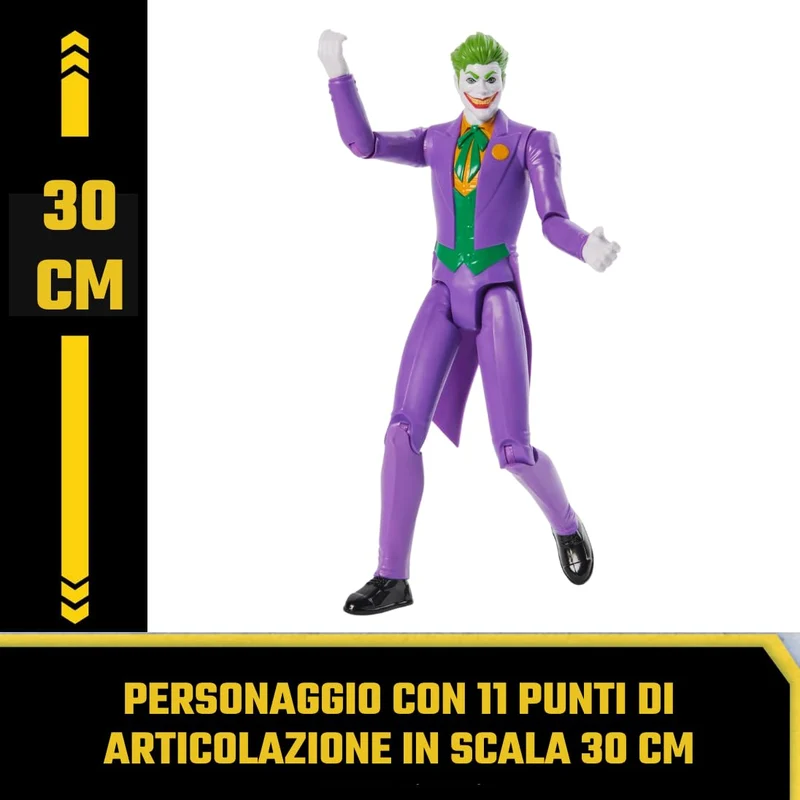dc comics | Batman | Personaggio Joker in Scala 30 cm con Decorazioni Originali e 11 Punti di articolazione - Giocattoli per Bambini e Bambine dai 3 Anni