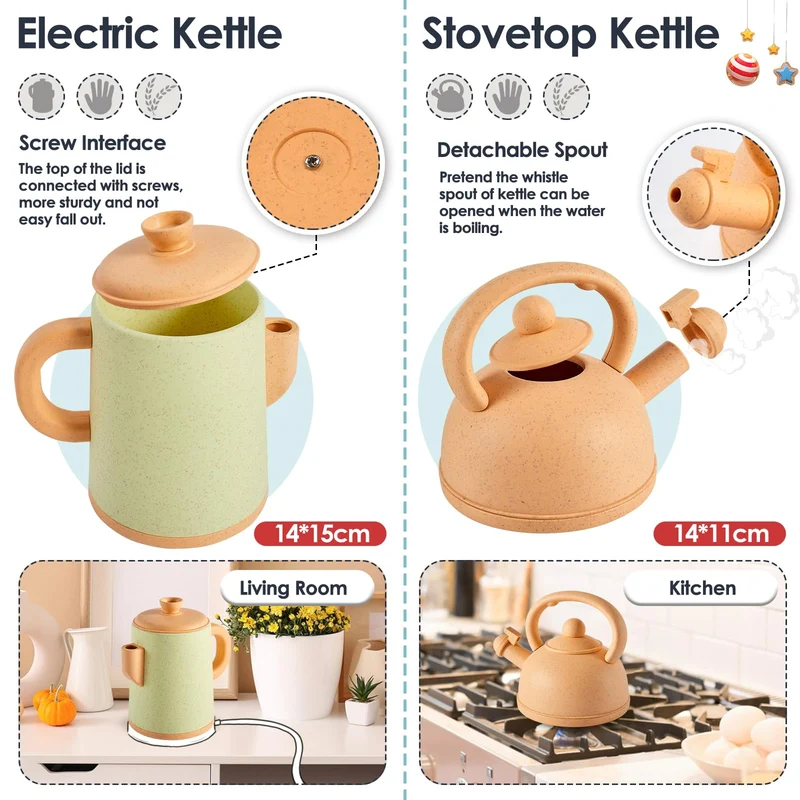 BUYGER Set Giocattoli da Cucina per Bambini, Pentole e Padelle Giocattolo Accessori Cucina Bambini, Pentolini Giochi di Ruolo Cucina per Bambini 3 + Anni