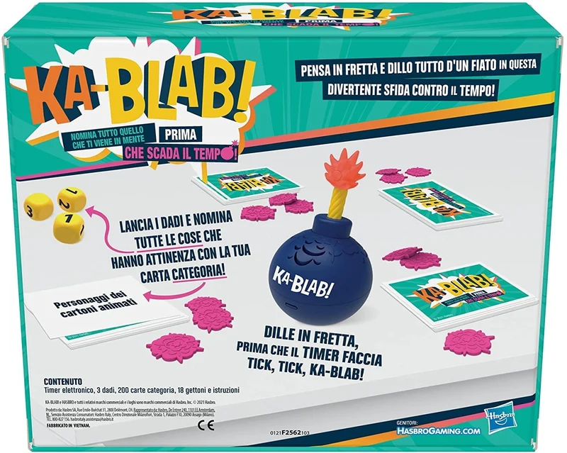 Hasbro Gaming Ka Blab Gioco Di Società Per Famiglie E Bambini, ‎Multicolore, for ages 10+