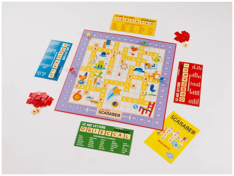 Editrice Giochi, Il Mio Primo Scarabeo, Gioco da Tavolo, Gioco per L'apprendimento di lettere e parole, board game per bambini dai 4 ai 7 Anni, board game da 2 a 4 giocatori