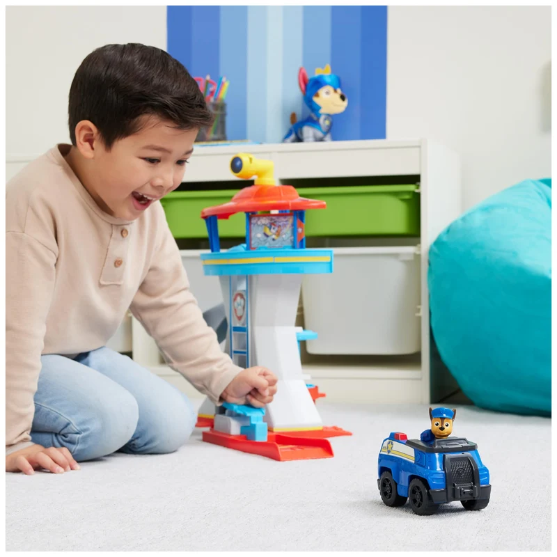 Paw Patrol, Quartier Generale, con Lanciatore per Veicoli, 2 Personaggi Paw Patrol, Veicolo della Polizia di Chase e Accessori, Giocattolo per Bambini e Bambine, 3+ anni