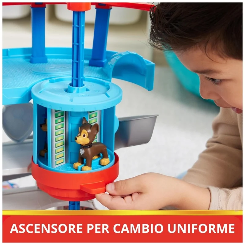 Paw Patrol, Quartier Generale, con Lanciatore per Veicoli, 2 Personaggi Paw Patrol, Veicolo della Polizia di Chase e Accessori, Giocattolo per Bambini e Bambine, 3+ anni