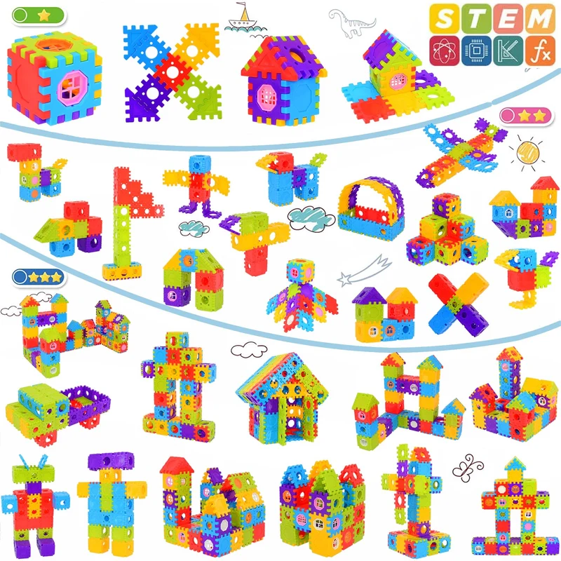Blocchi da costruzione per bambini piccoli 160 pezzi Jumbo Toy Building Kits -Giocattoli STEM ad incastro