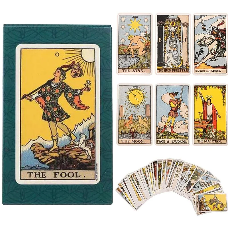 TMRBBesty Tarocchi Adatti Ai Principianti, Classici, con Guida,Mazzo di Tarocchi, Carte Divinazione Tradizionali Tavolo, per Gioco Festa E Festival